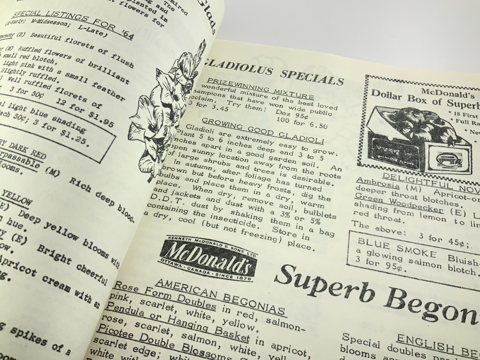 McDonald&rsquo;s Spring Garden Catalogue 1964 Seed Catalog Ottawa Canada EE629