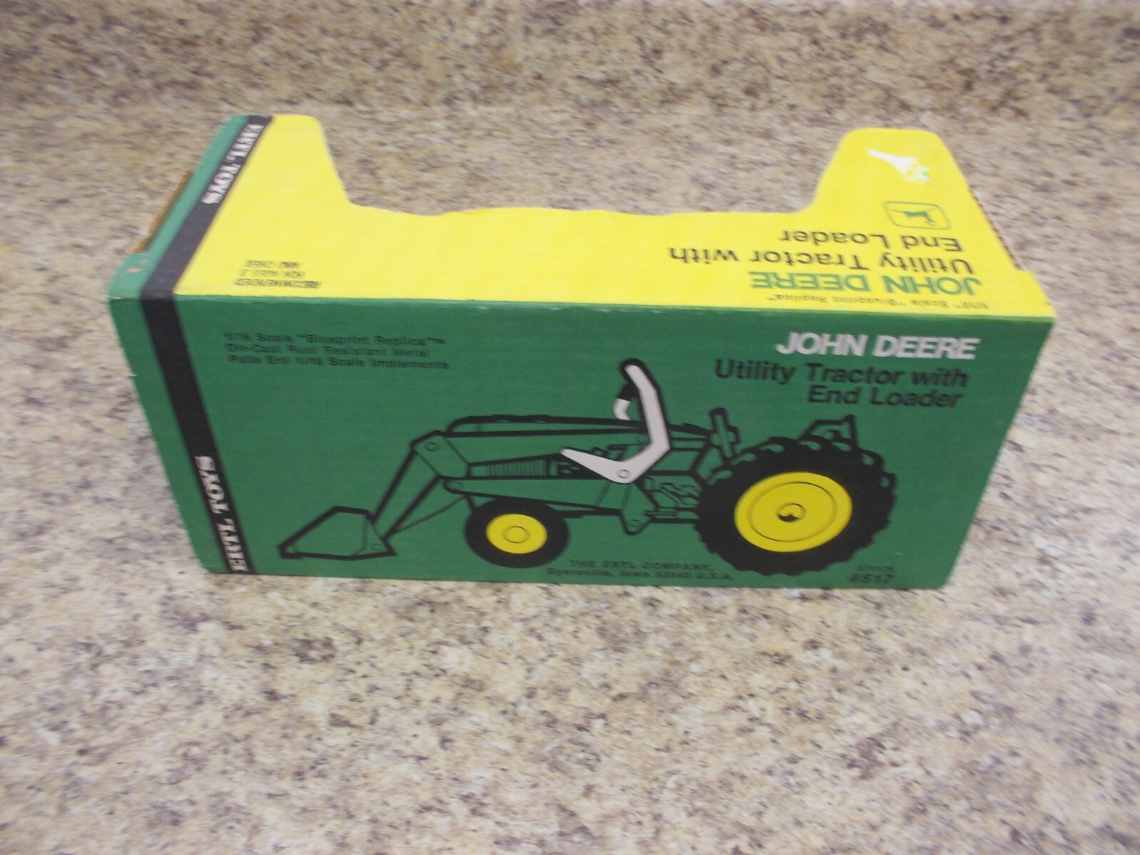 John Deere utility toy tractor w/ loader 1/16 Ertl Co. NIB IN Box 517
