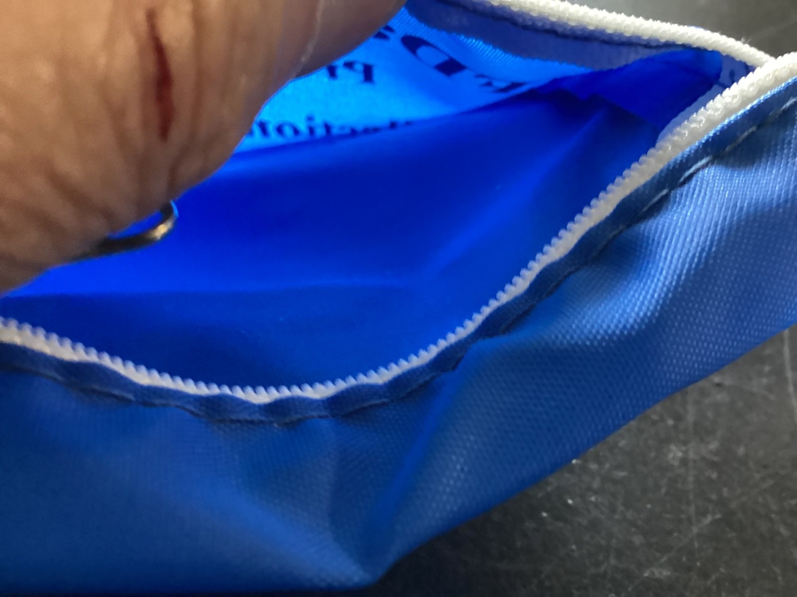 CF Data Corp. Blue Nylon Zipper Clip on Carry Pouch Advertisement Item