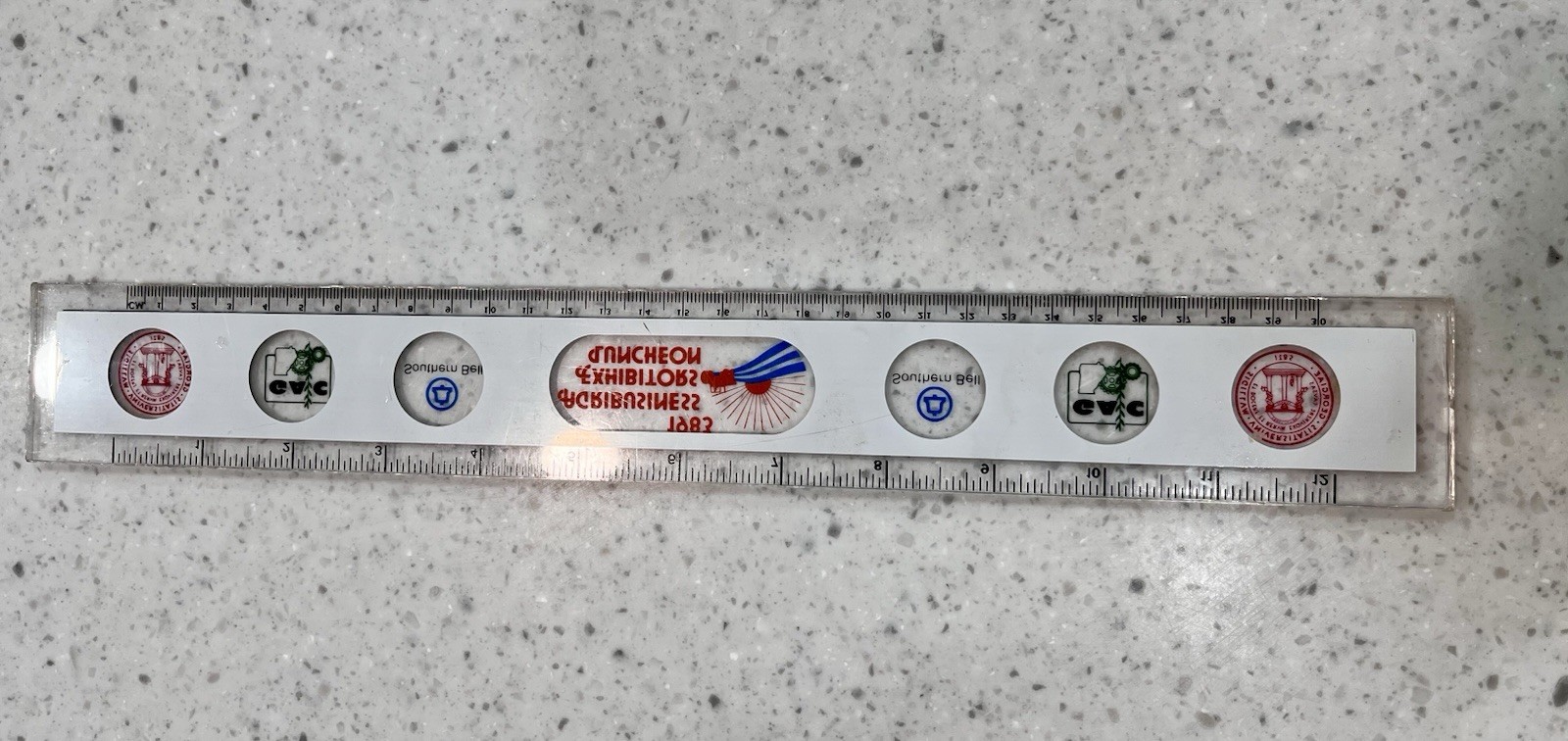 Vintage~ Commemorative 1983 Agribusiness Exhibitor Luncheon Clear 12 Inch Ruler
