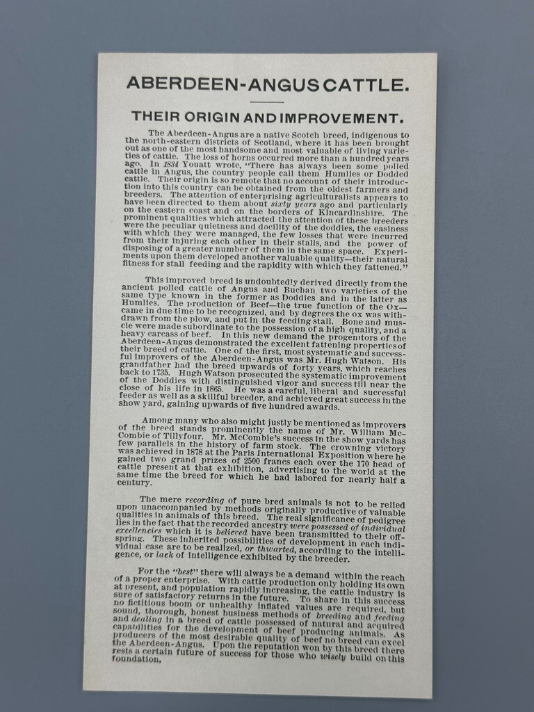 1904 ABERDEEN ANGUS CATTLE Farm IOWA STATE FAIR Advertising Brochures