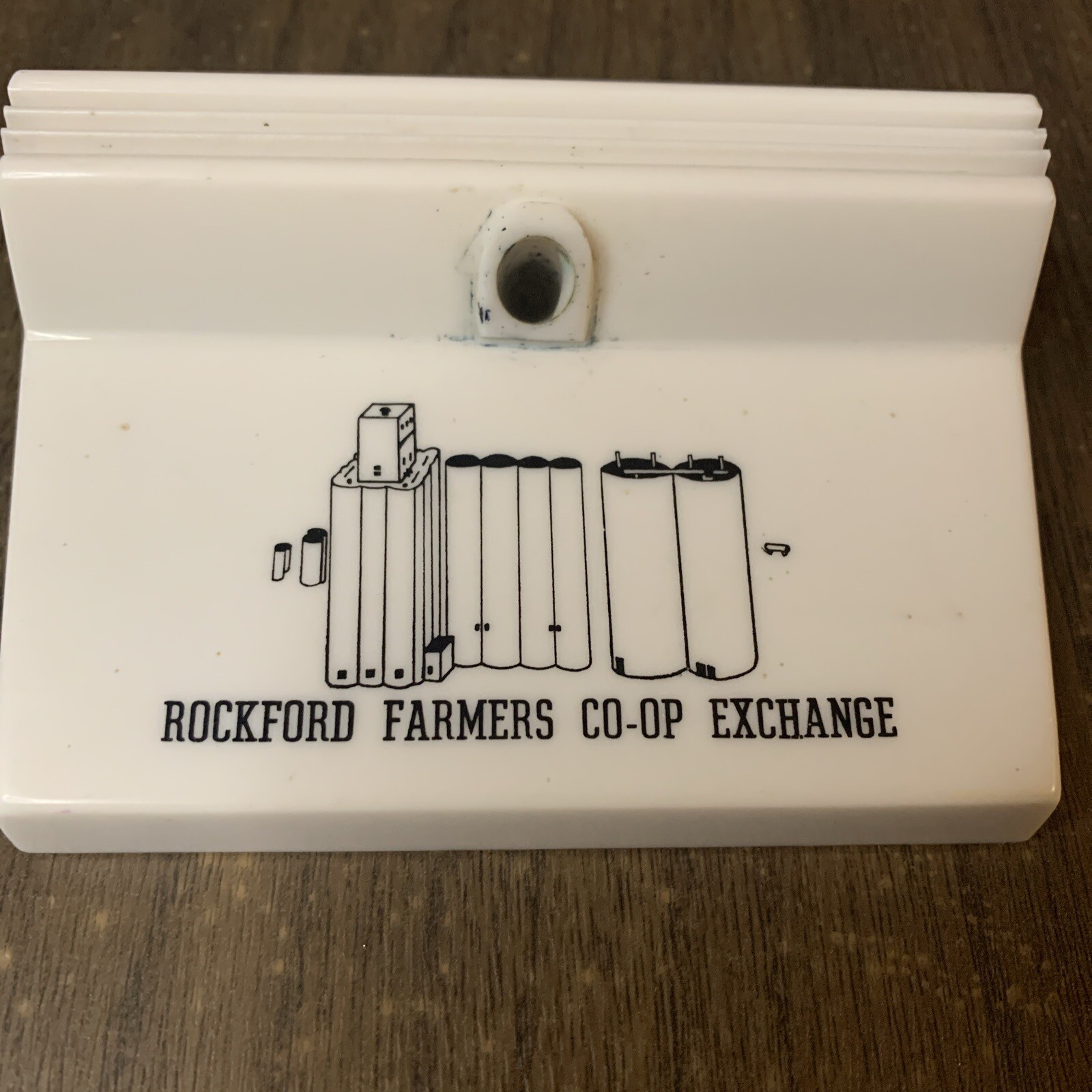 Vtg Rockford, Iowa Farmers Co-Op Exchange Pen Paper Holder (pen missing)