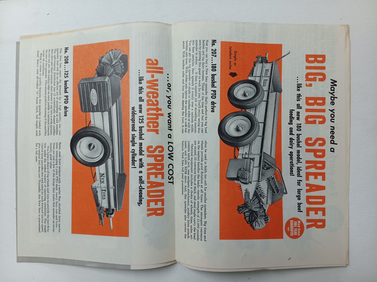 1960s New Idea Farm Equipment mailer Poster Sales Brochure