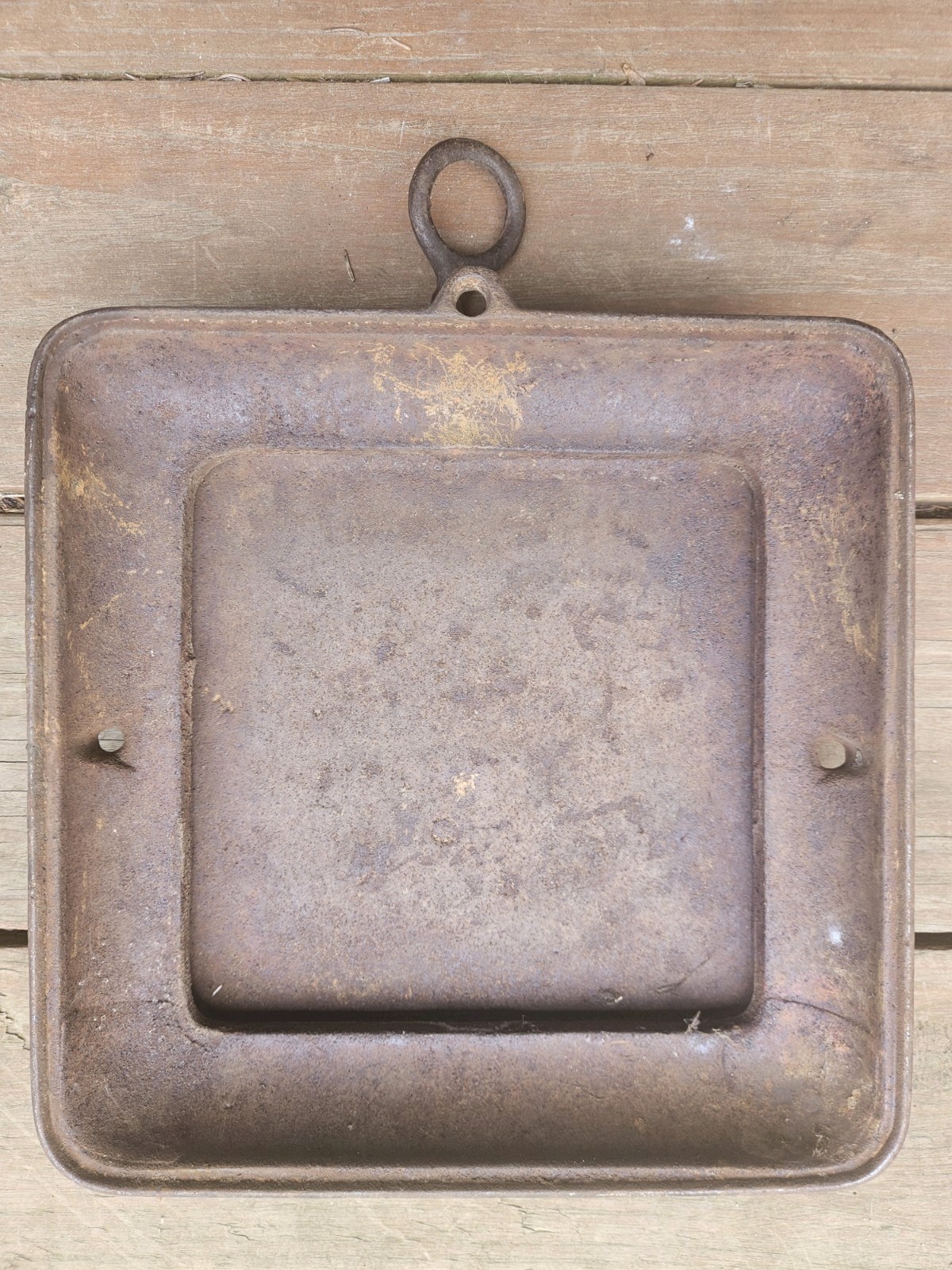 The Junior Hayes Pump Planter Cast Iron Lid for Corn Box Galva Illinois Vintage
