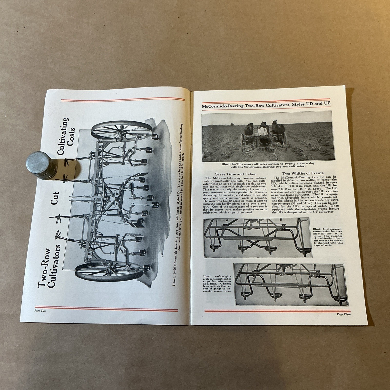 Vintage Original McCormick Cultivators Brochure As Is INV-P0931