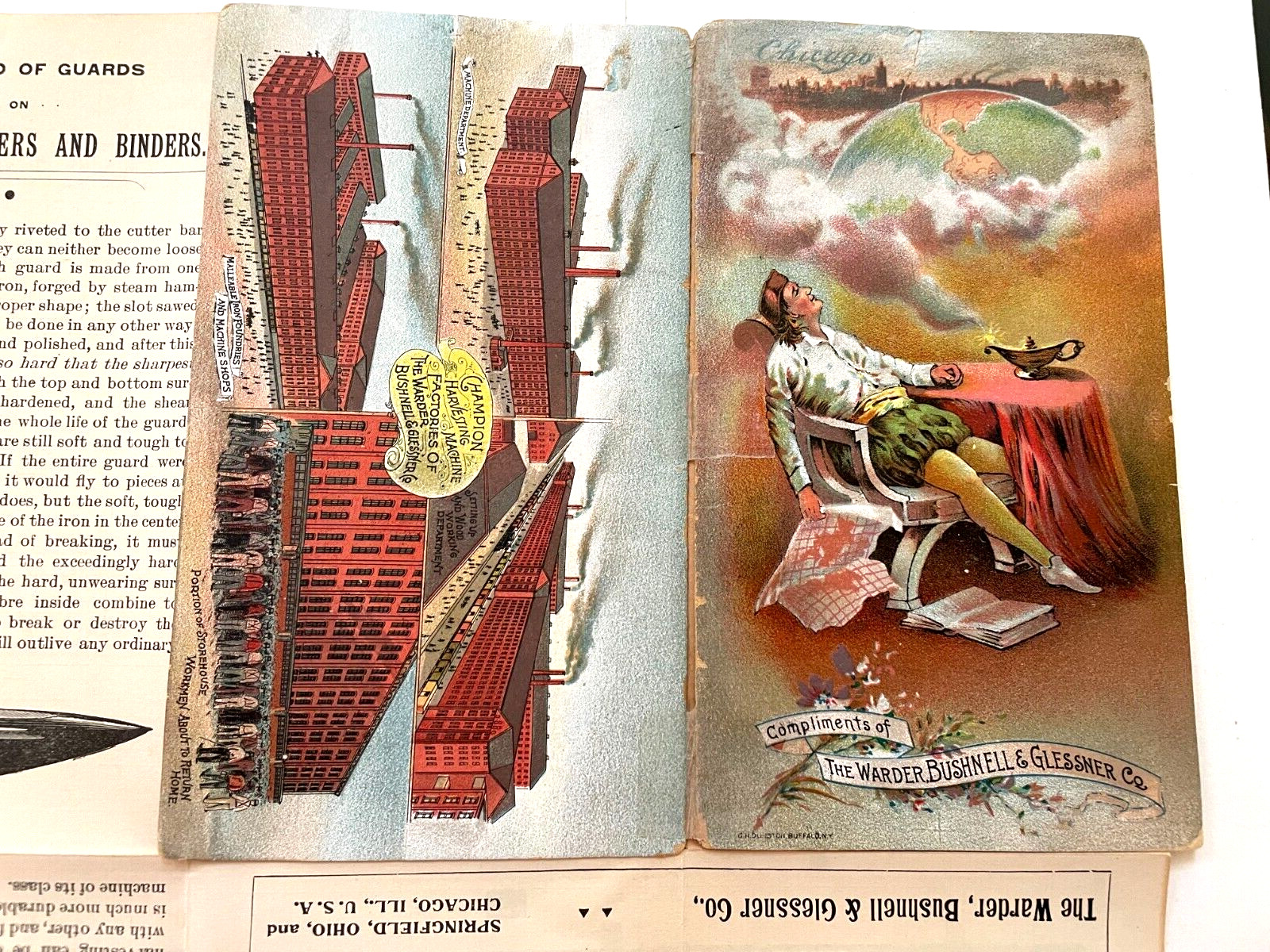 Fantastic Victorian Trade Brochure & Map « The Warder Bushnell & Glessner Co » *