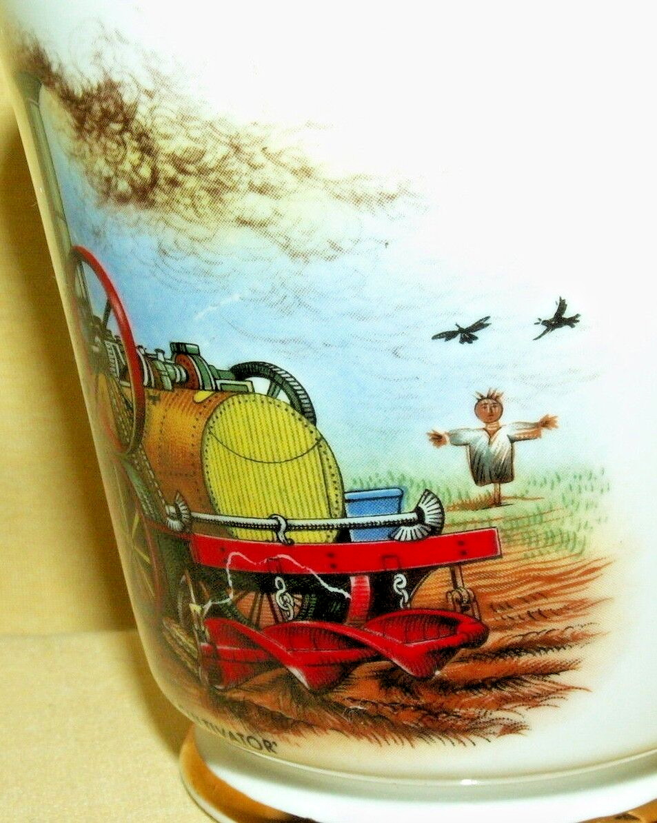 ROTARY CULTIVATOR ROYAL GRAFTON CUP RICKETT 1858 FINE BONE CHINA ENGLAND GOLD.