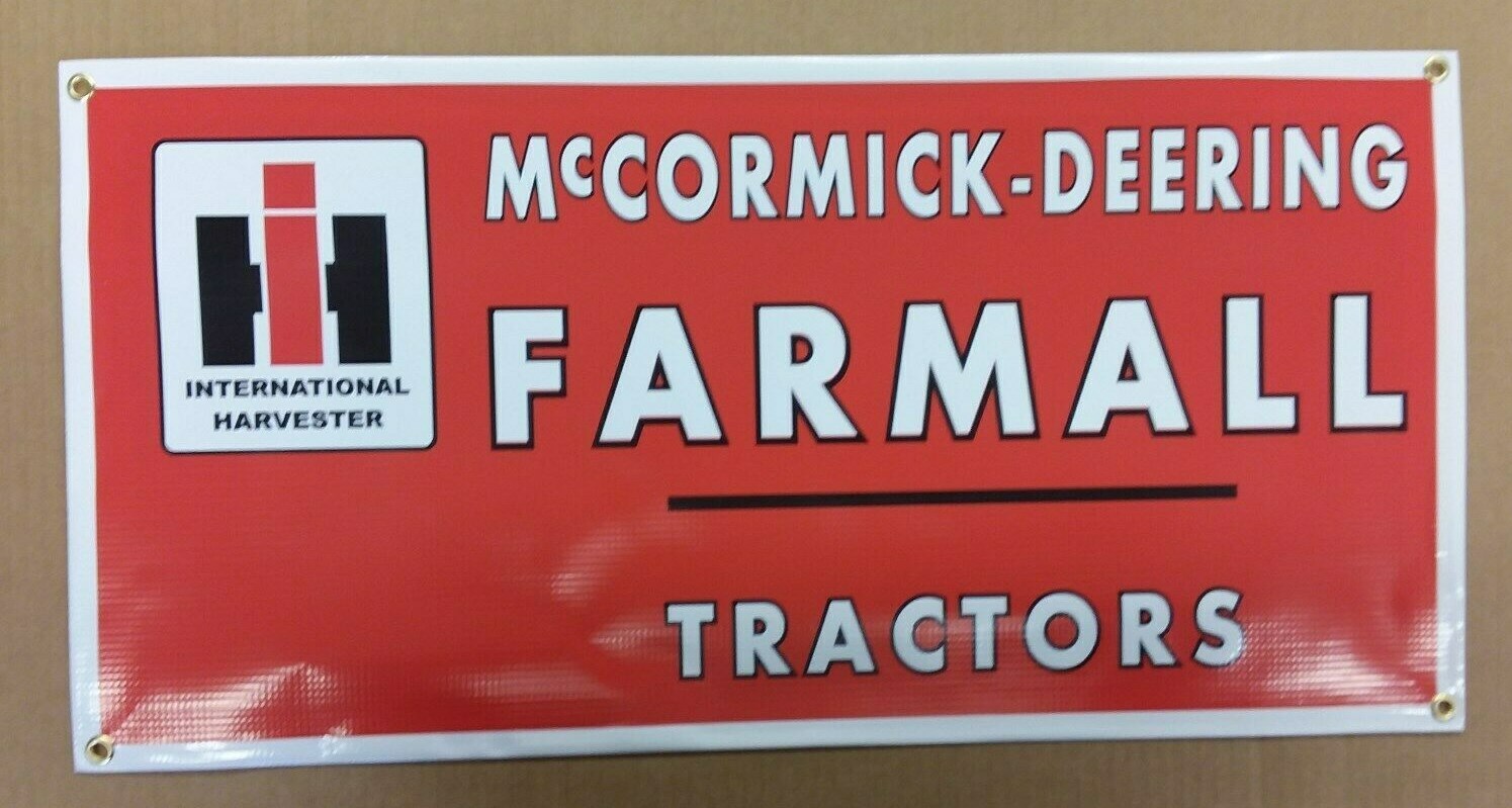 McCORMICK- DEERING FARMALL TRACTOR – BANNER- 24” X 12”