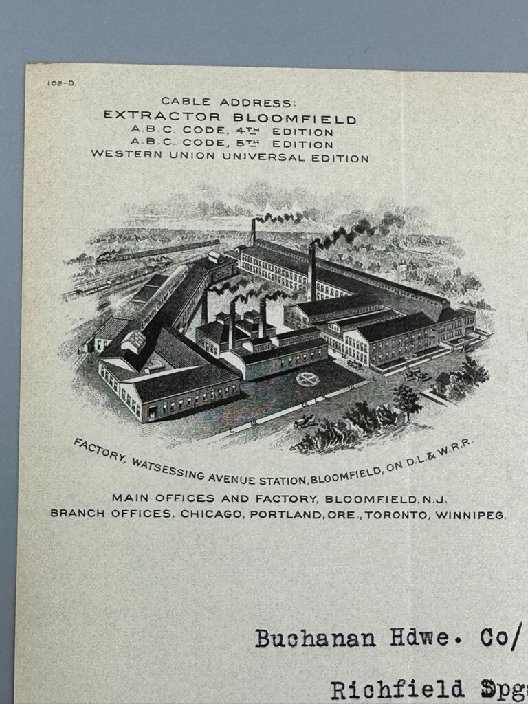 1914 EMPIRE CREAM SEPARATOR Dairy FARM Advertising Letter BLOOMFIELD NJ Antique