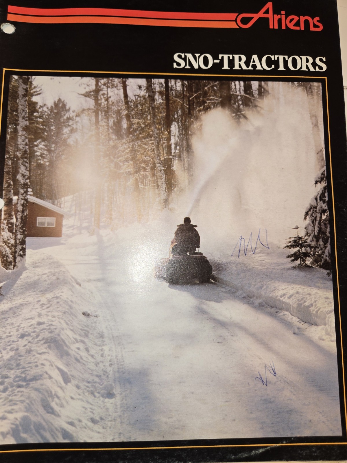 2 1983 ARIENS DEALERSHIP ADVERTISING BROCHURES SNO-THRO TRACTORS & SNO-THROS