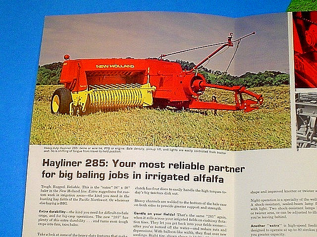 VTG 1968 SPERRY RAND NEW HOLLAND HAYLINER BALER 285 BROCHURE PLUS HAYLAGE INSERT