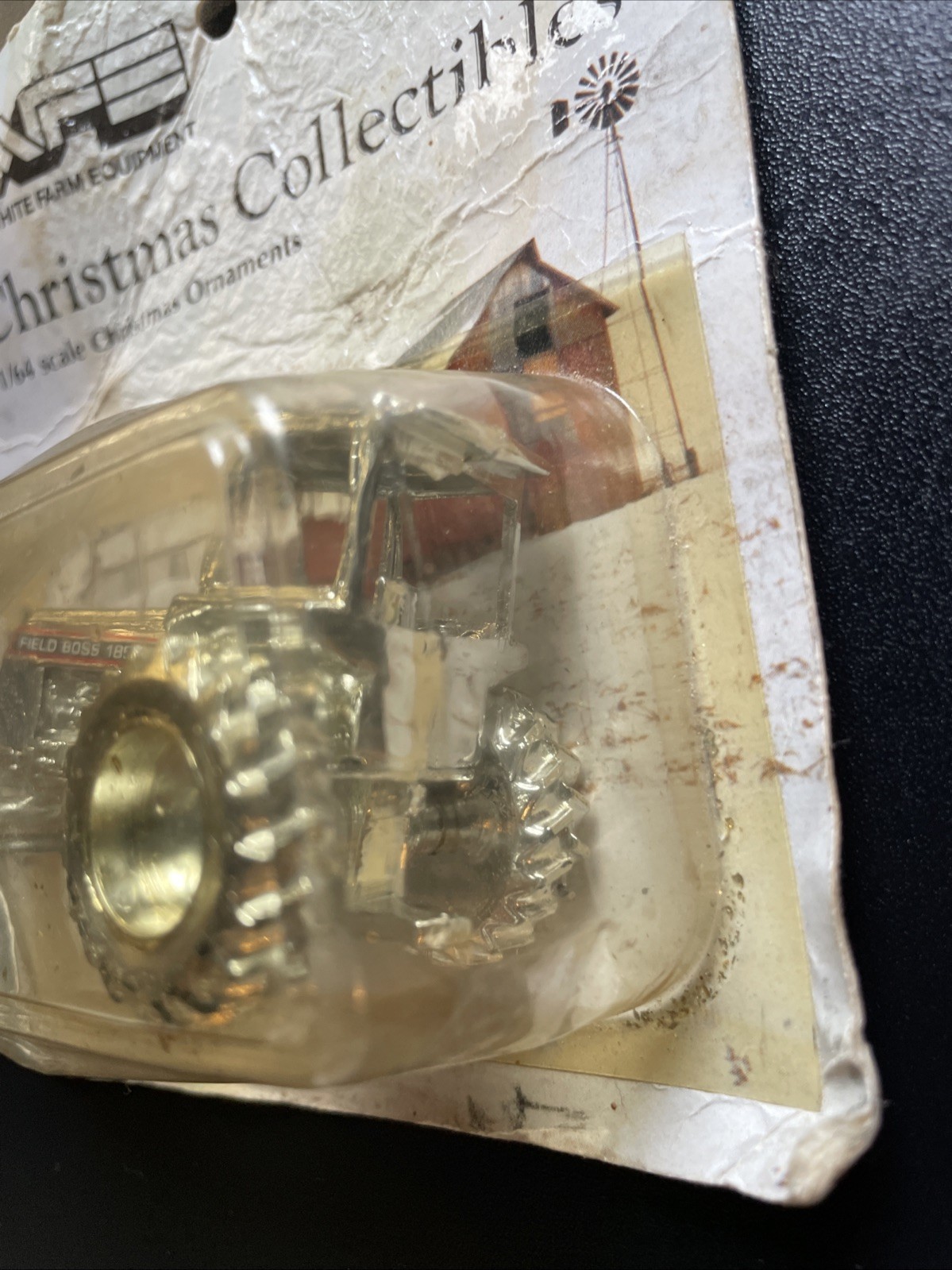 1985 Scale Models White Farm Equipment 1/64 Scale Christmas Ornament BoxDamaged