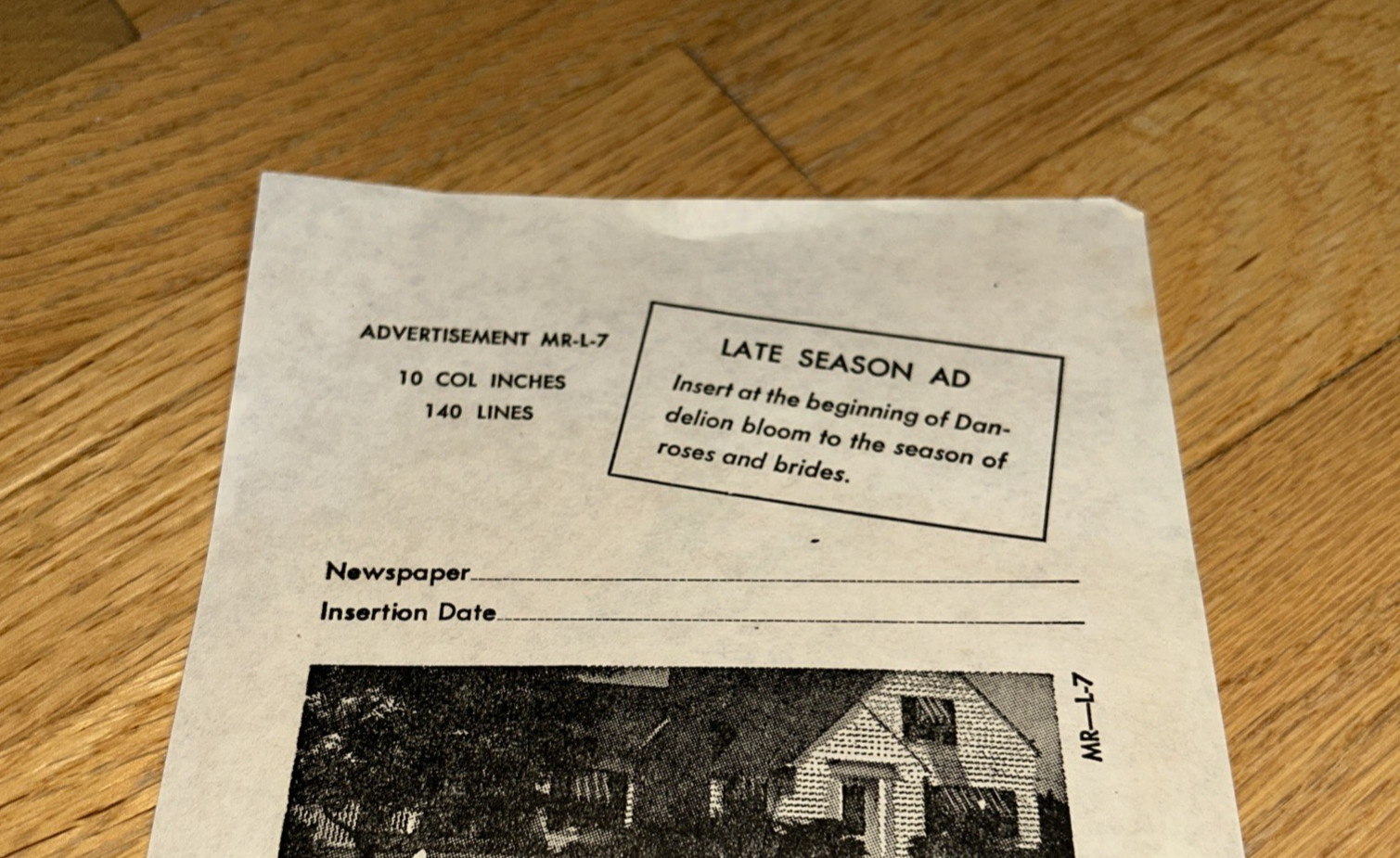 1940s O.M SCOTT & SONS Newspaper Mat & Layout Ad KNOCK OUT WEEDS Marysville OHIO