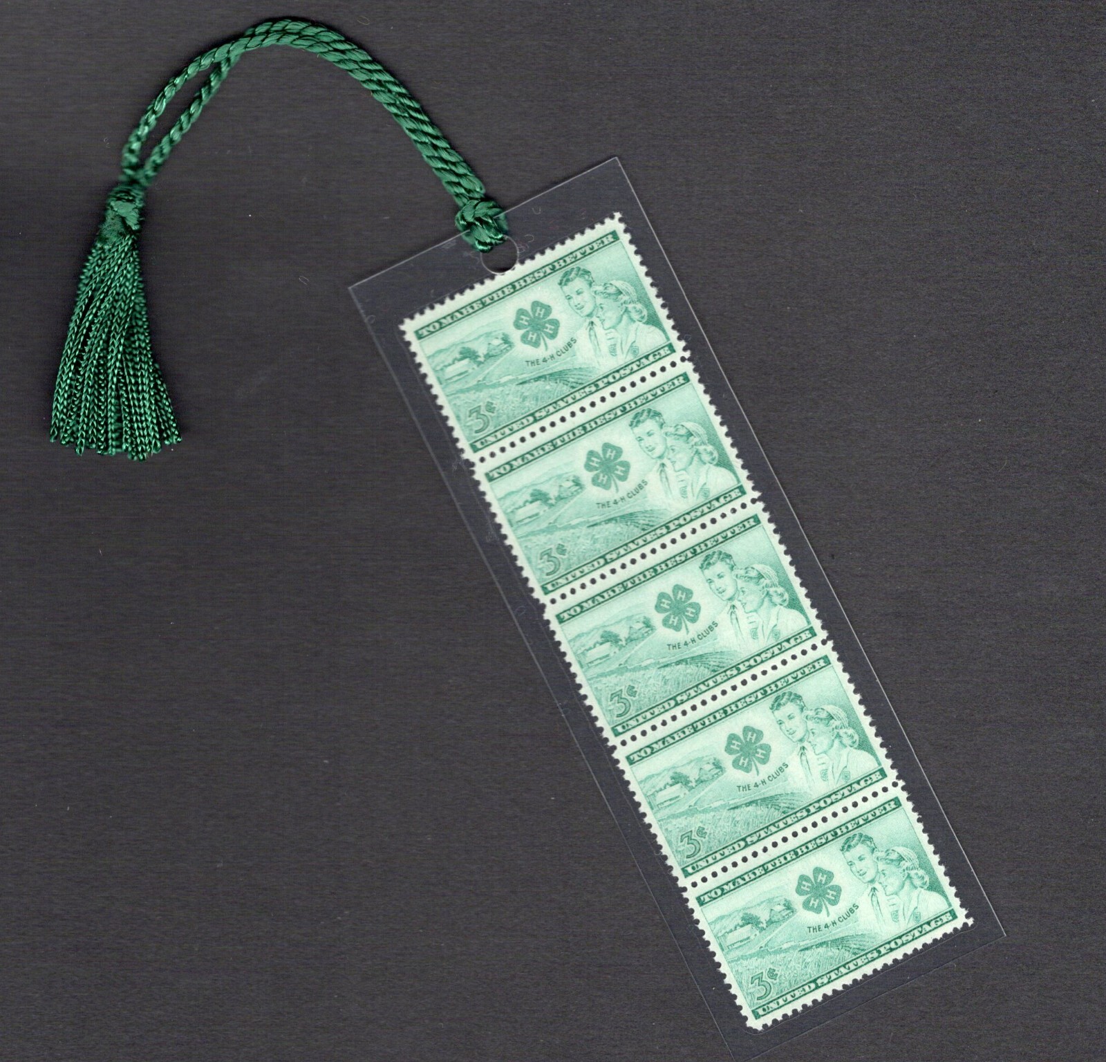 The 4-H Club – Vintage Set of 5 Stamps Bookmark Unique!