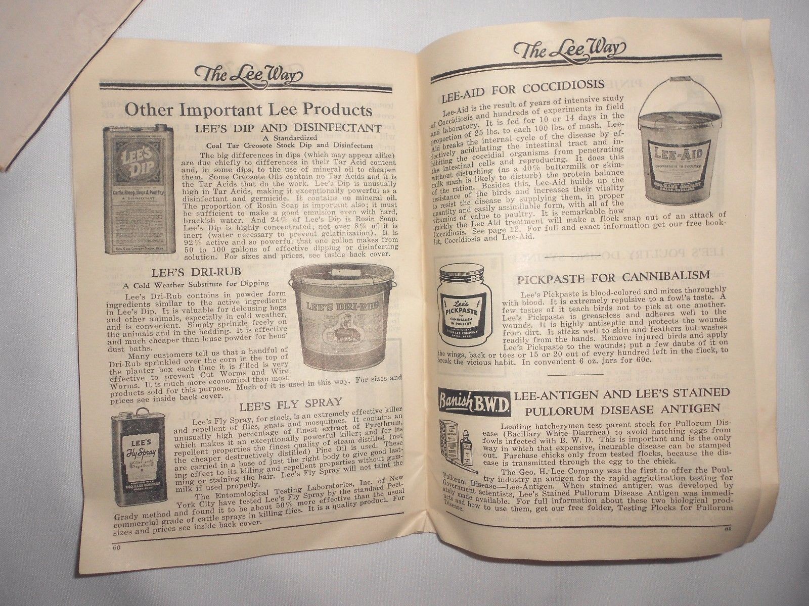 Vtg 1934 Lee Way Poultry Catalog Farm Diseases Advertising Chickens Fowl Cattle