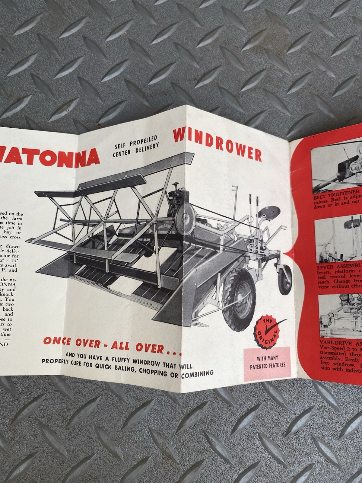 Owatonna Diedrich Windrower Brochure Portable Elevators Pocket Size