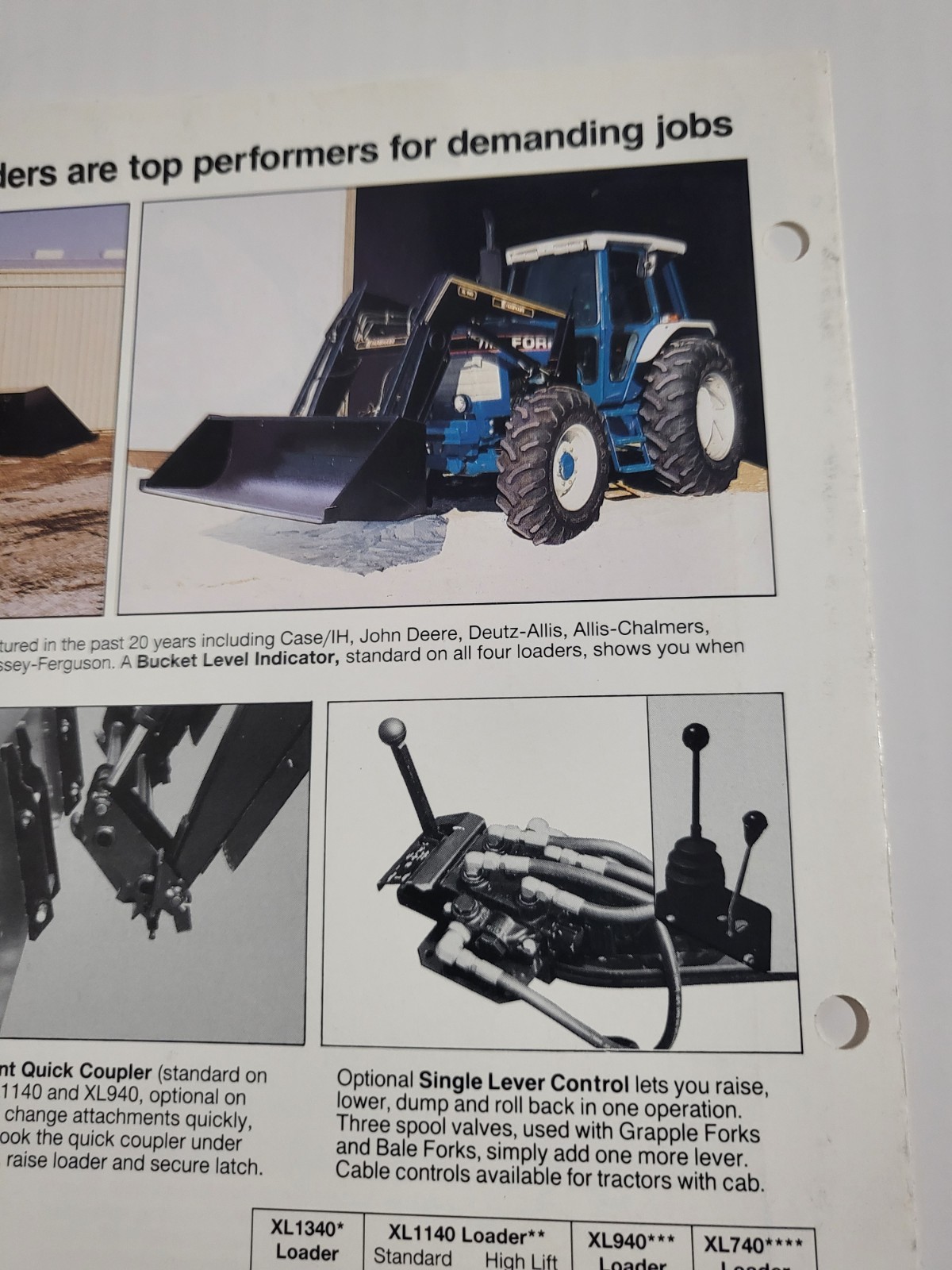 Vintage 1993? Farmhand Loader BROCHURE Models XL 1340 1140 940 740 Excelsior MN.