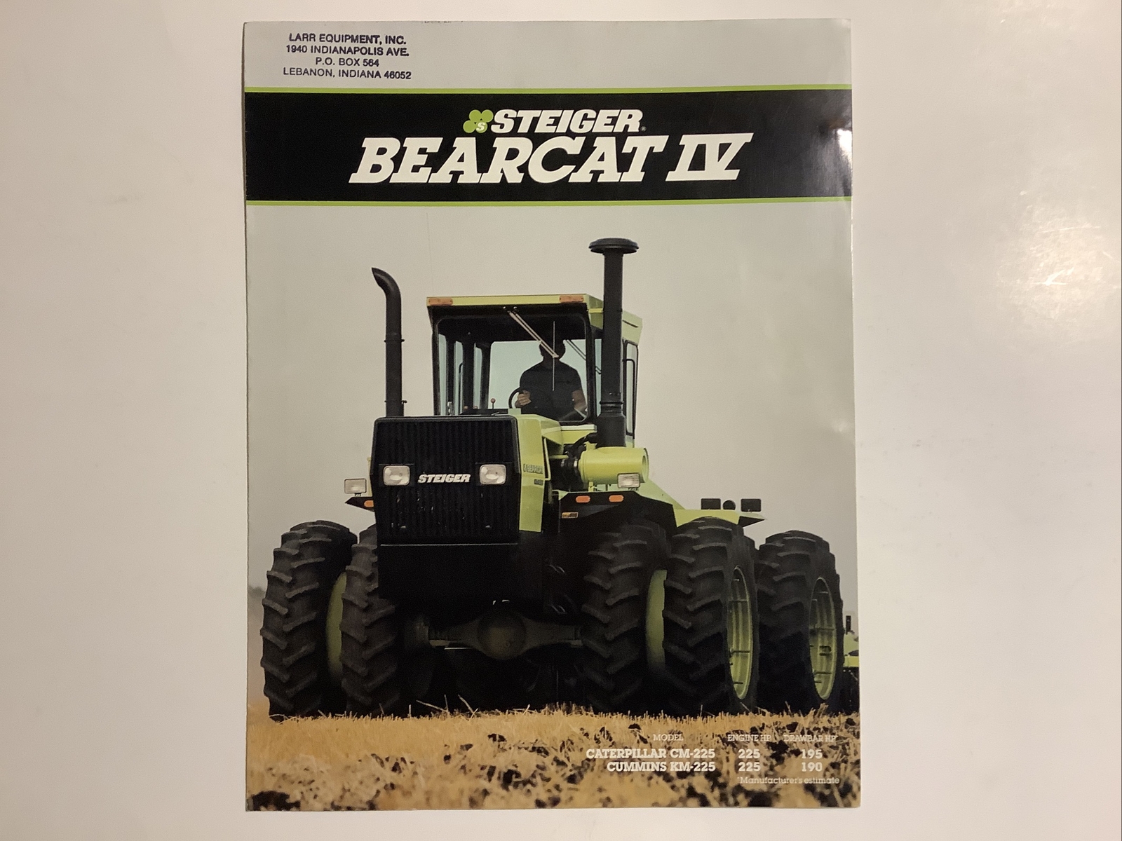 SALES BROCHURE STEIGER BEARCAT IV 6 PAGES