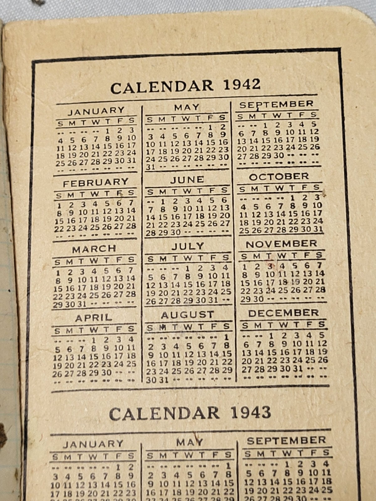 1940&rsquo;S PLYMOUTH TWINE POCKET NOTEBOOK CALENDAR ANTIQUE ADVERTISING FARMING ROPE