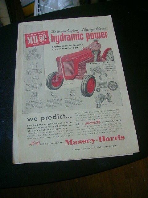 Vintage lot 9 tractor massey harris tractor magazine print ads 1938-1956