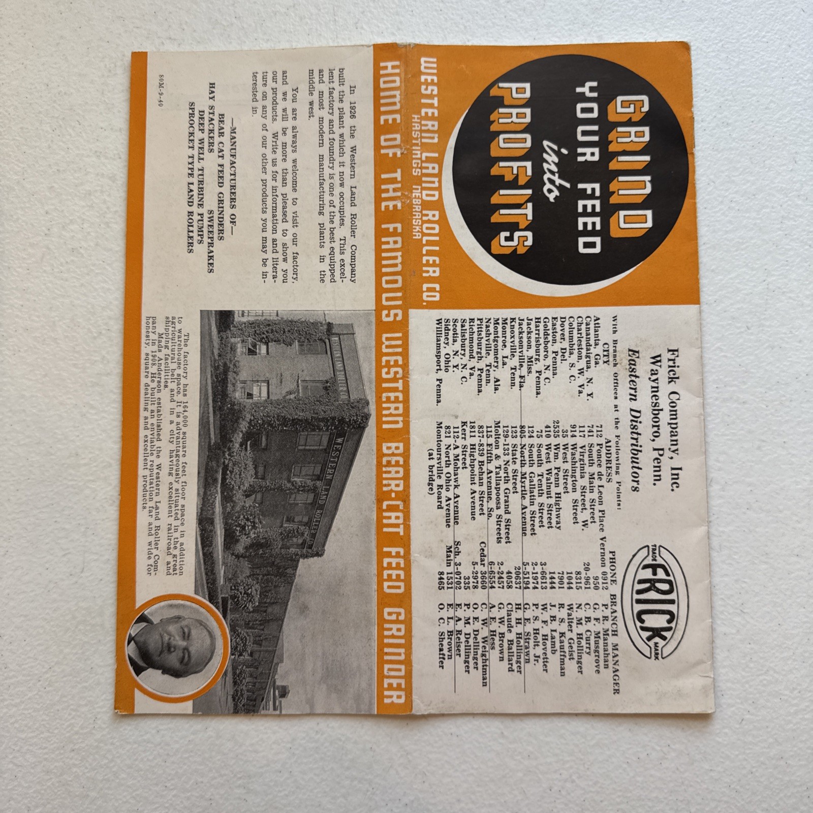 Western Land Roller Co. The Western Bear-Cat Feed Grinder Catalog 1940