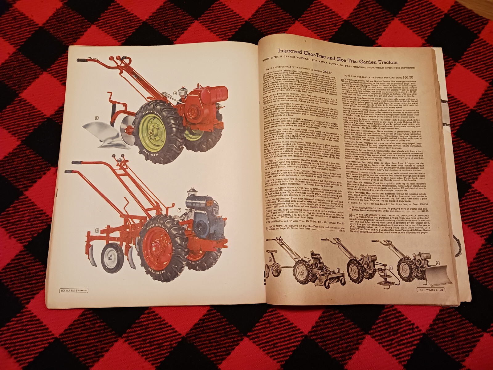 1953 Montgomery Ward Farm Catalog Wards Hoe Plow Trac Garden Tractor