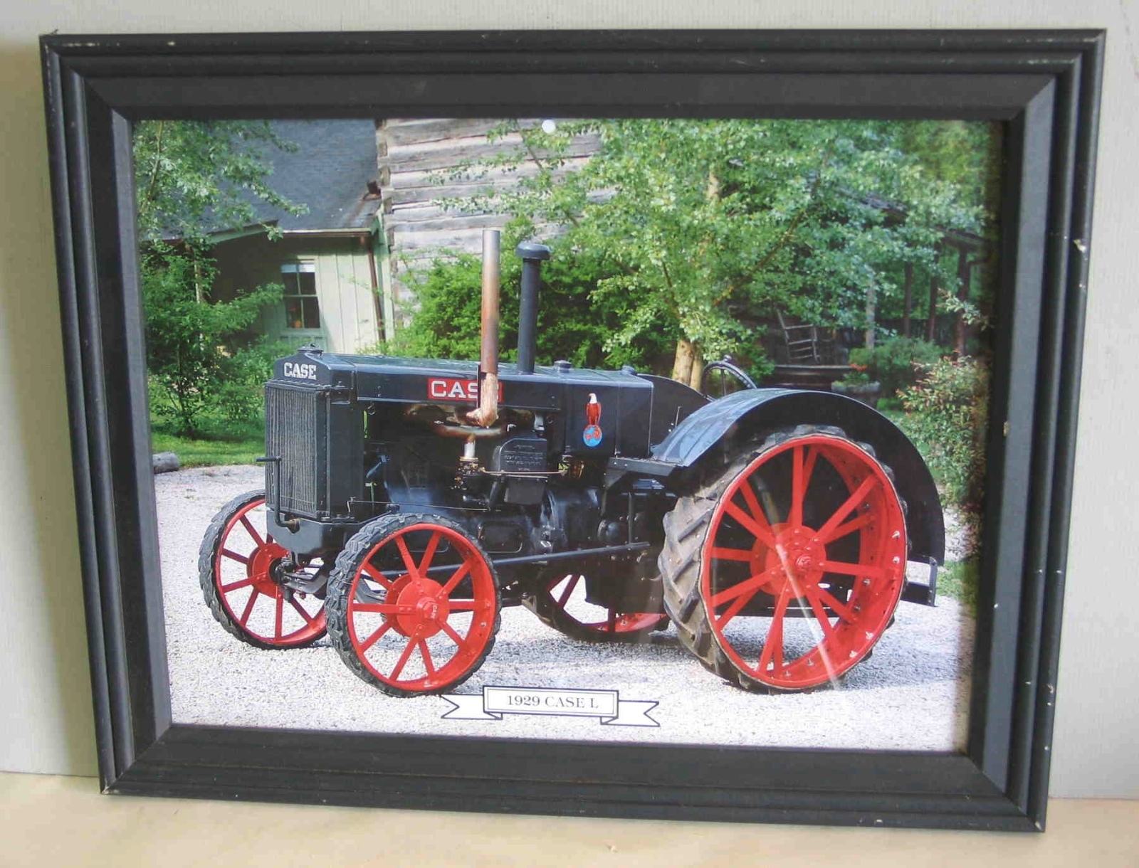 Wood Framed 1929 CASE L Tractor Print w Glass 15×12&Prime; info on reverse FREE SH