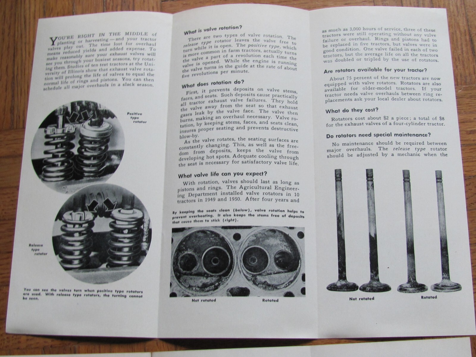 1955 EXTENSION SERVICE UNIVERSITY IL BROCHURES DIESEL TRACTOR & ROTATE VALVES