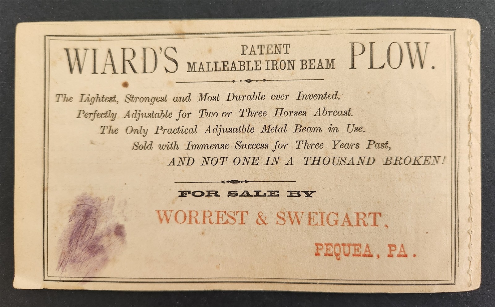 1881 antique WIARD PLOW COMPANY batavia ny ILLUSTRATED ad BOOKLET