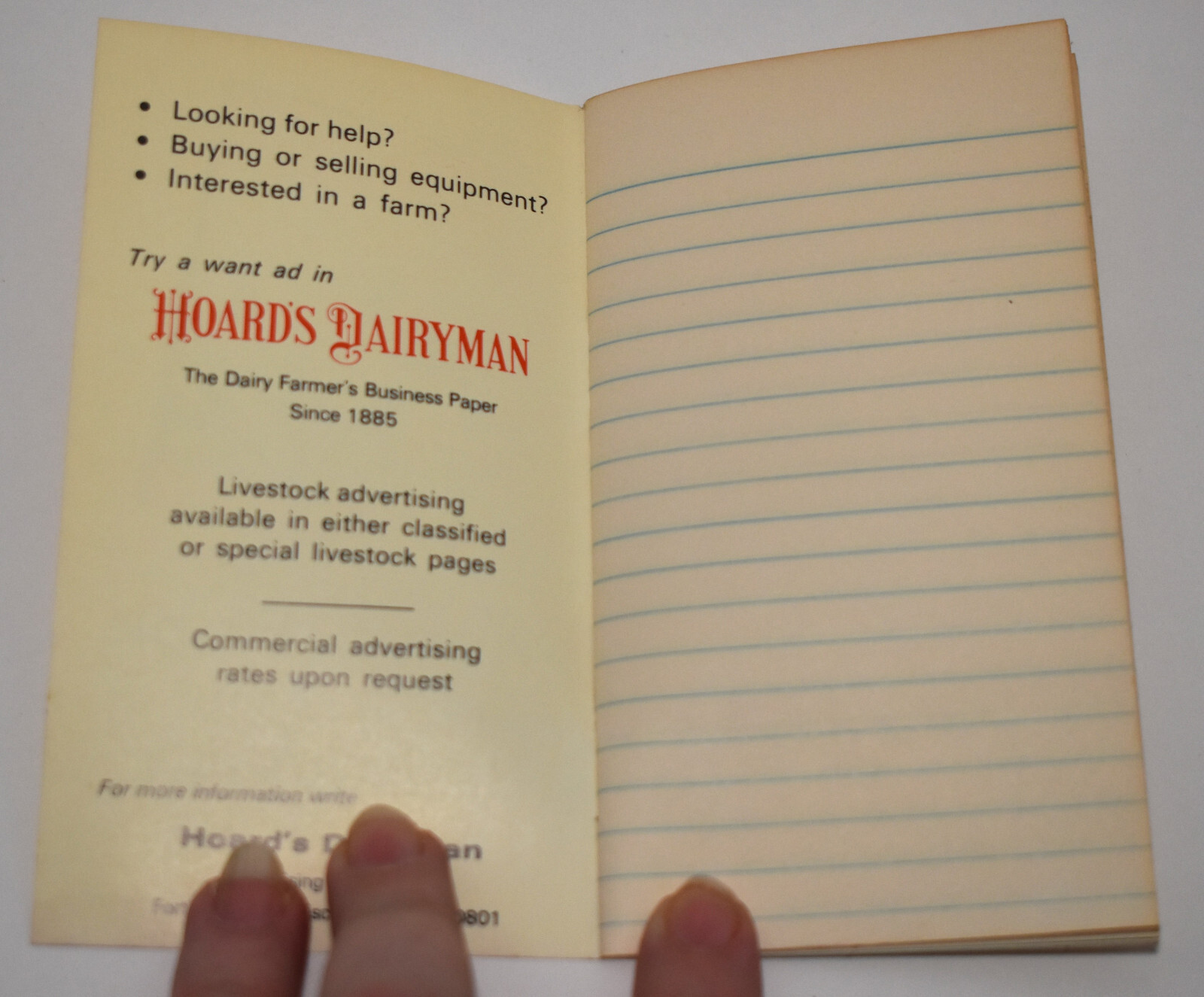 Vintage Hoards Dairyman Dairy Farm Magazine Memo Book Notebook