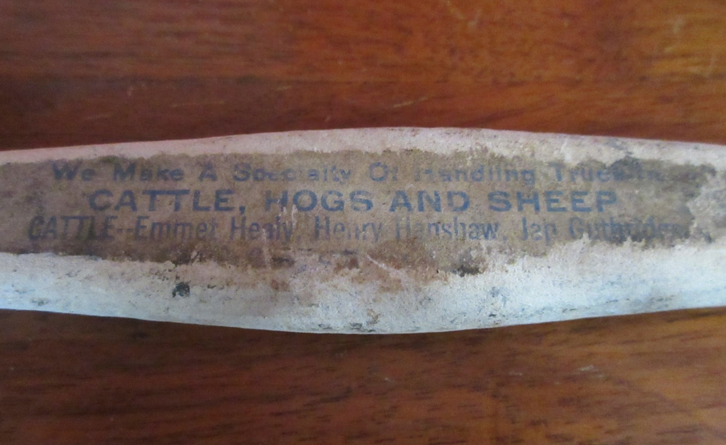 Antique Advertising WHET STONE HEALY & CO EST 1889 German-Made CATTLE HOGS SHEEP