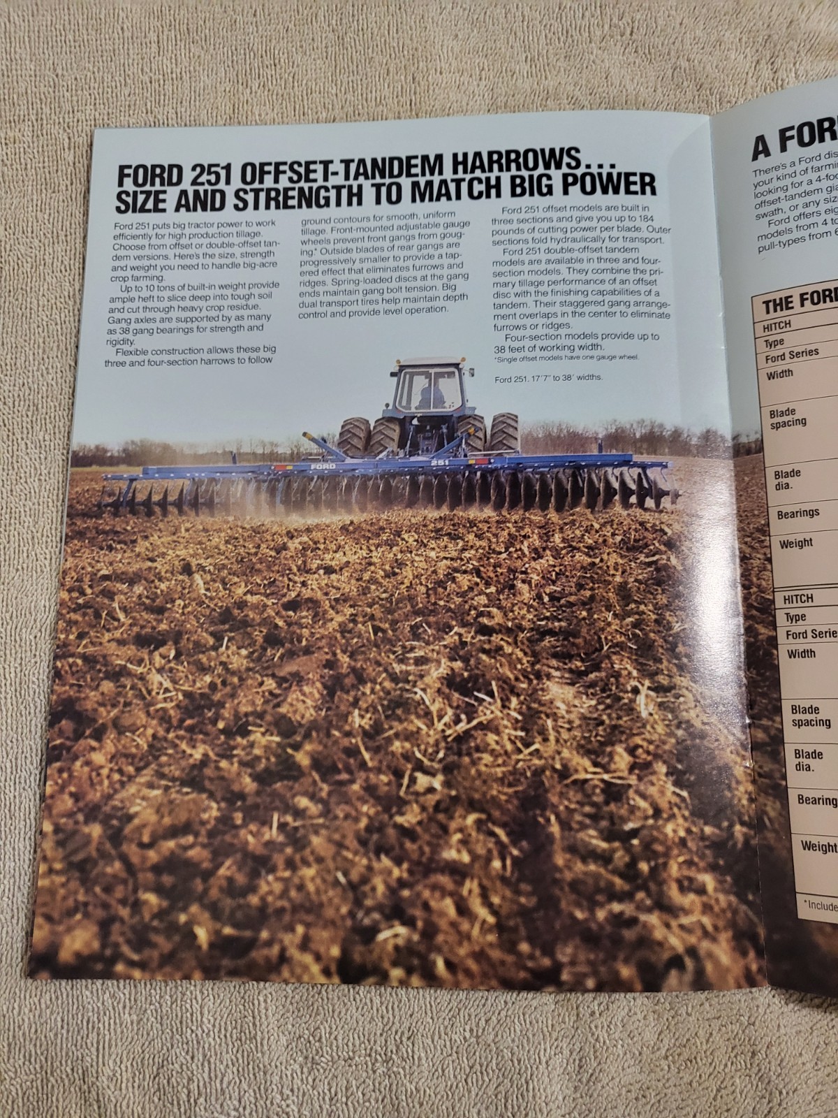 1984 Vintage Ford 200-251 Disk Harrow BROCHURE Tractor on Cover: TW-15 Troy, MI.