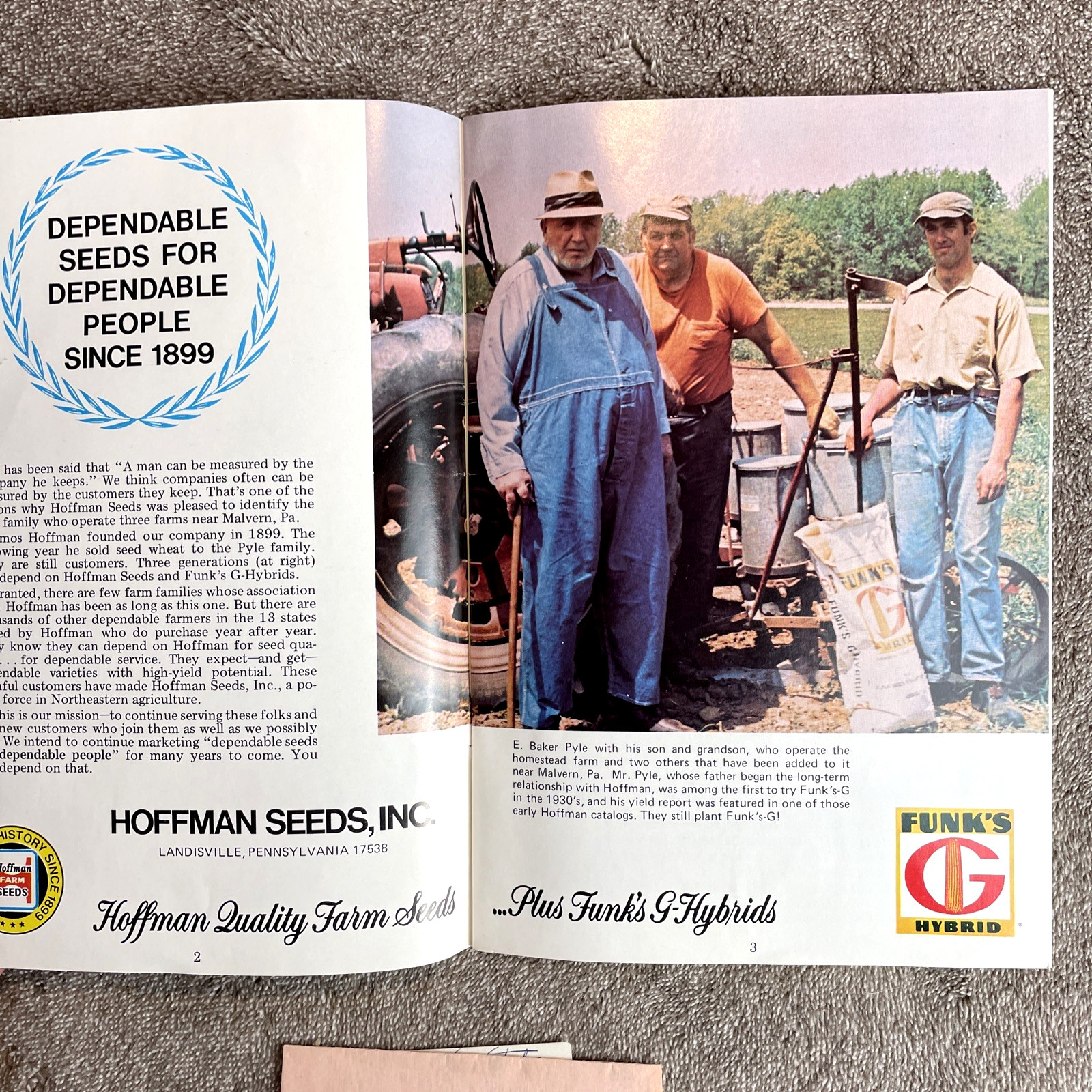 Hoffman Seed Book For 1977 Brochure with Receipt Inside- Landisville PA-Ephemera