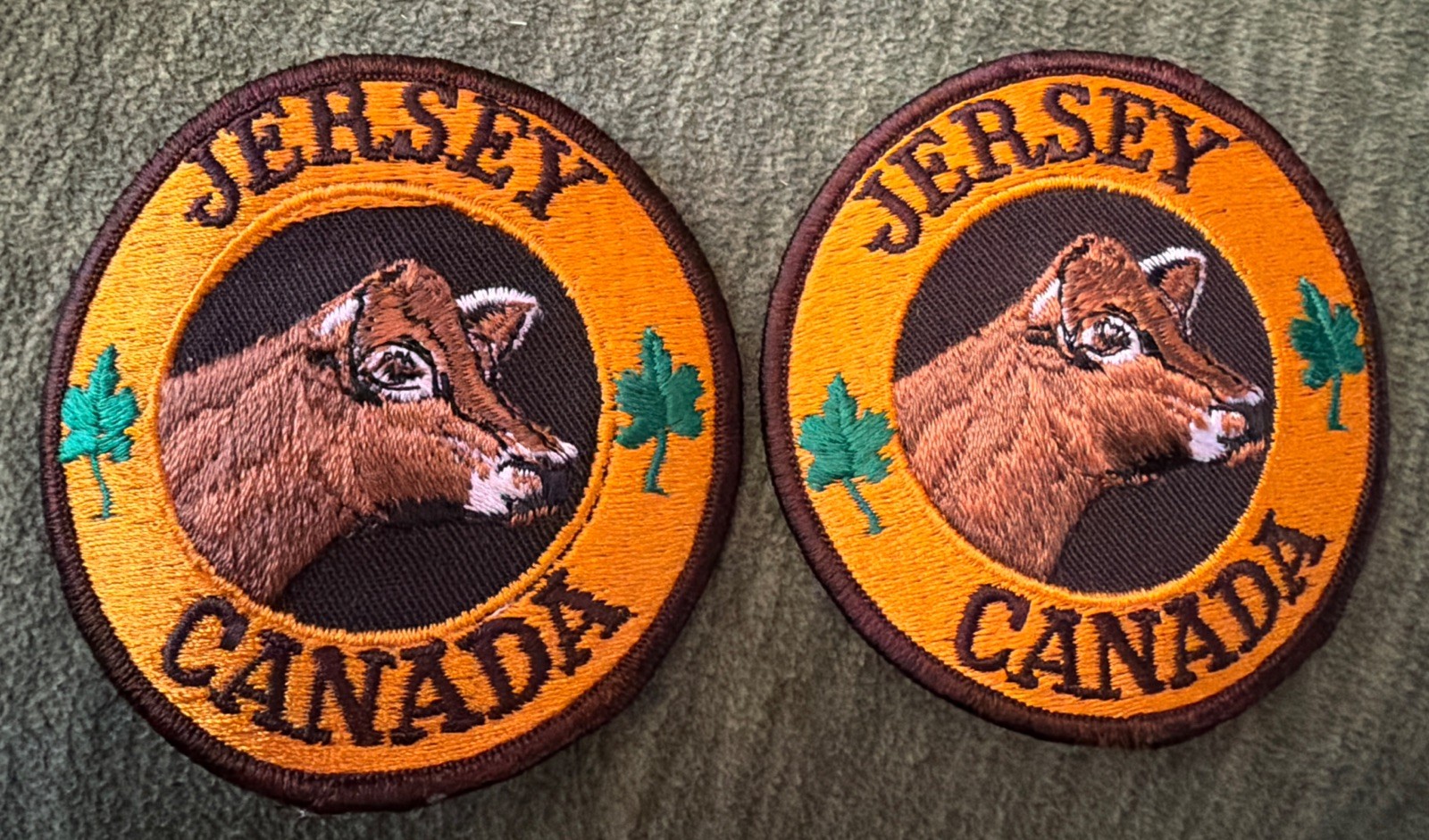 VINTAGE JERSEY CANADA, Canadian Jersey Cow Association CLOTH PATCHES Lot Of 2