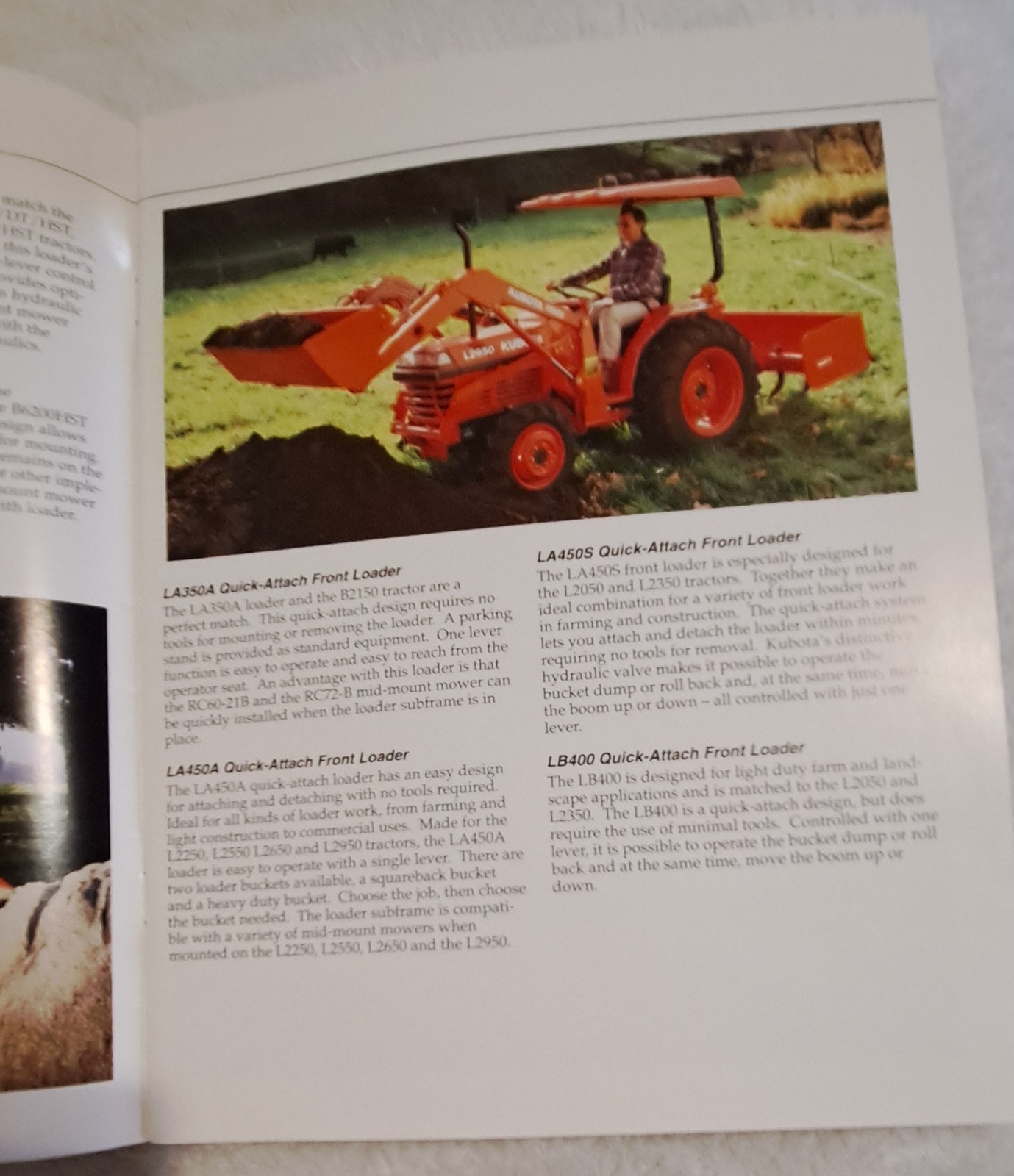 Kubota Front Loaders for B & L & M Series Tractors. Dealers Brochure