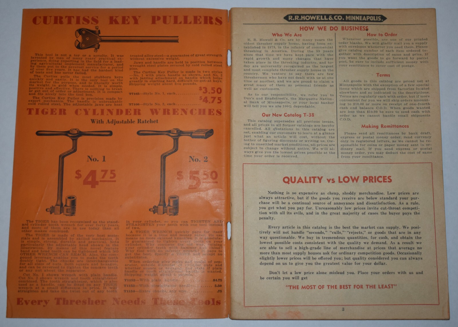 Vintage 1938 HOWELL & CO Minneapolis MN Farm Thresher Threshing Machine Catalog