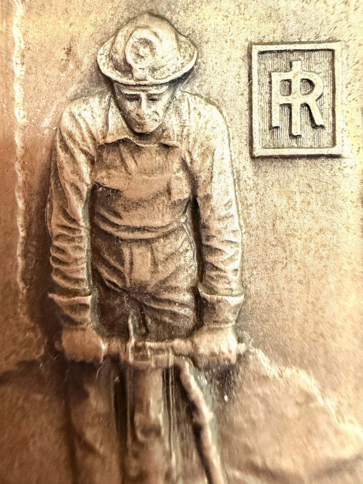 Vintage INGERSOLL RAND Jackhammer Worker Watch Fob Advertising Whitehead Hoag