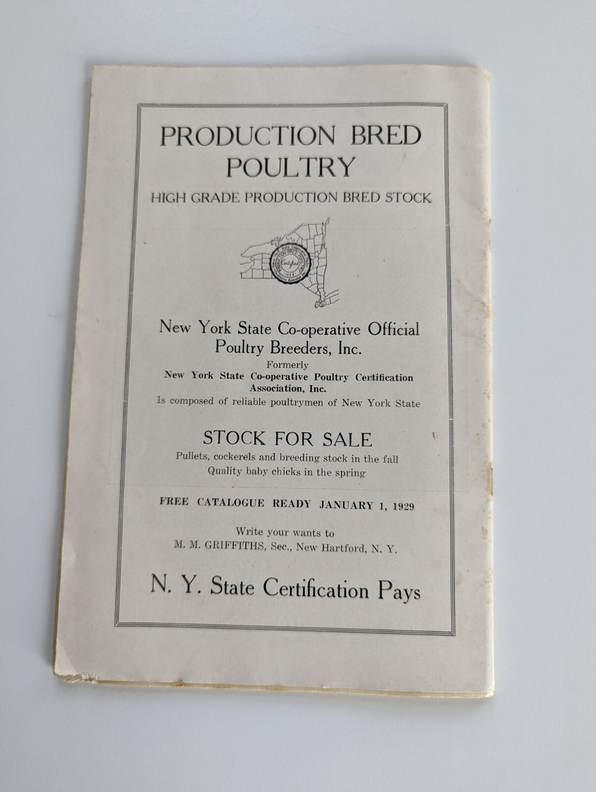 1928 Greater Utica NY Poultry Show Farm Advertising Book Entry Forms