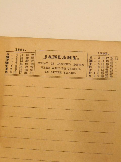 1891-92 Pierce&rsquo;s Memorandum and Account Book designed for Farmers, Mechanics
