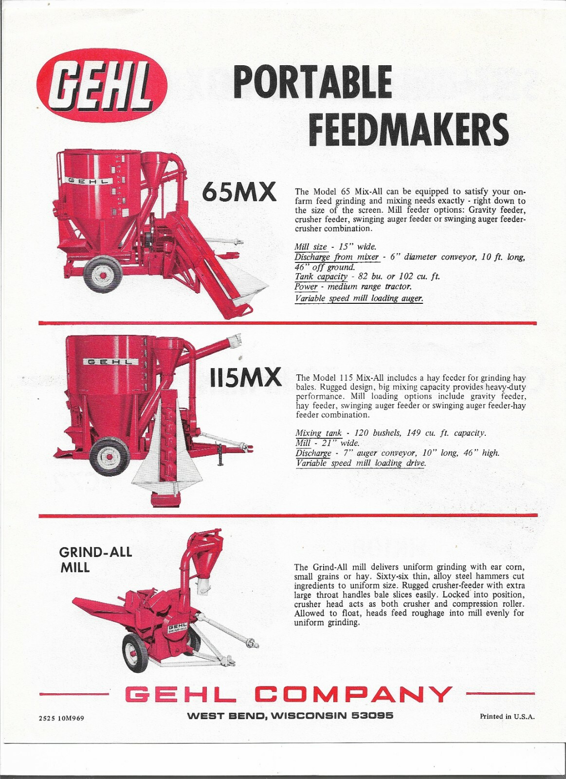 Original OEM Gehl Forage Harvesting Equipment Sales Brochure Form # 2525 10M969