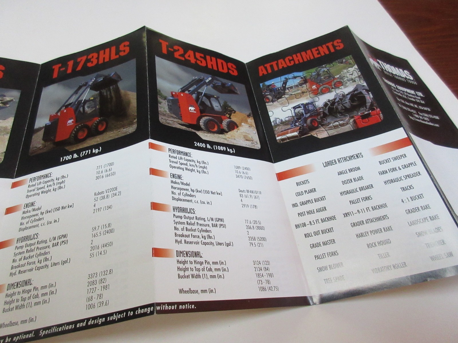 Thomas Mini Full Line Pocket Brochure 12 pages