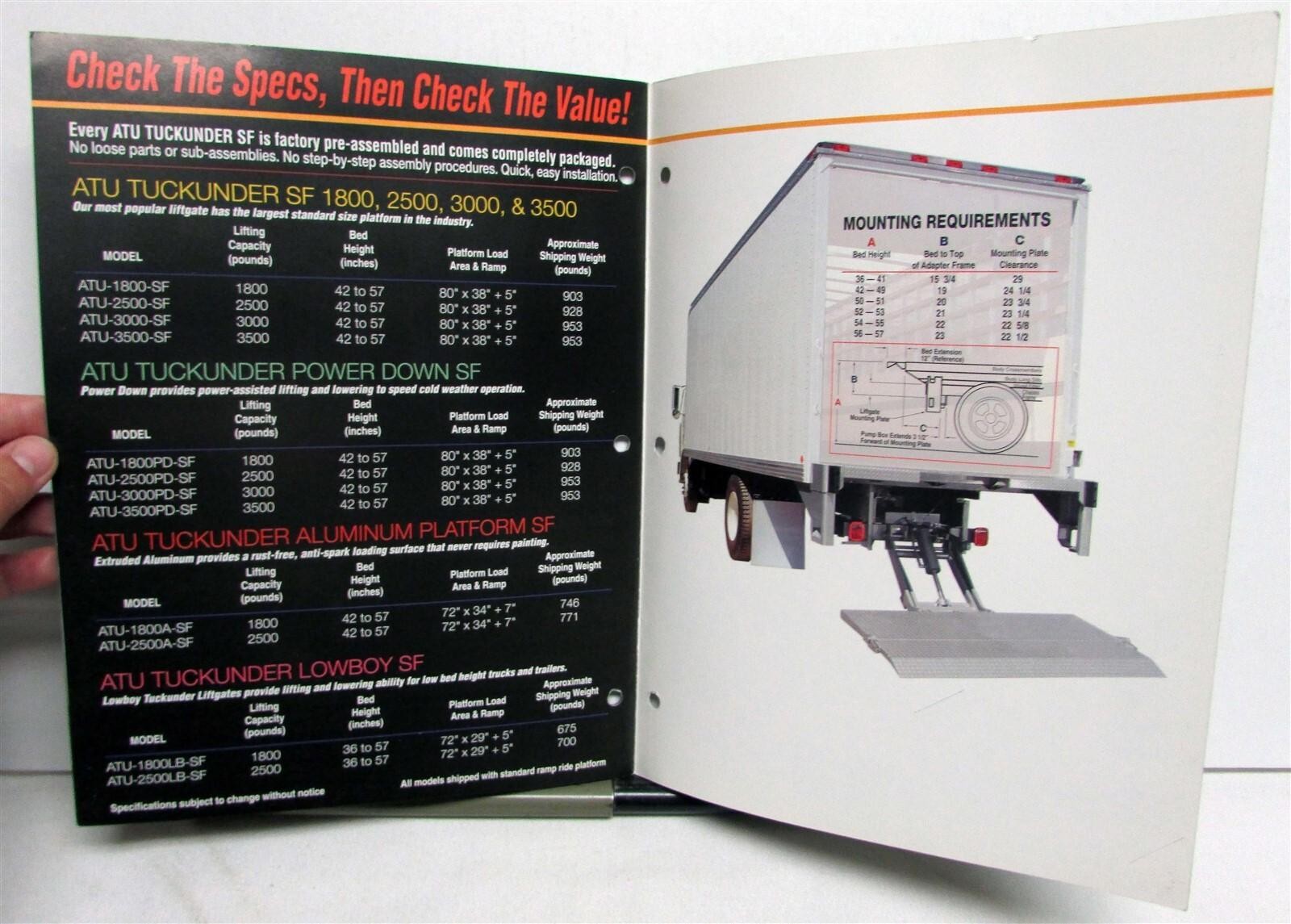 1990s Anthony Hydraulic Lift Gates ATU Tuckunder SF AR Railifter Sales Brochure