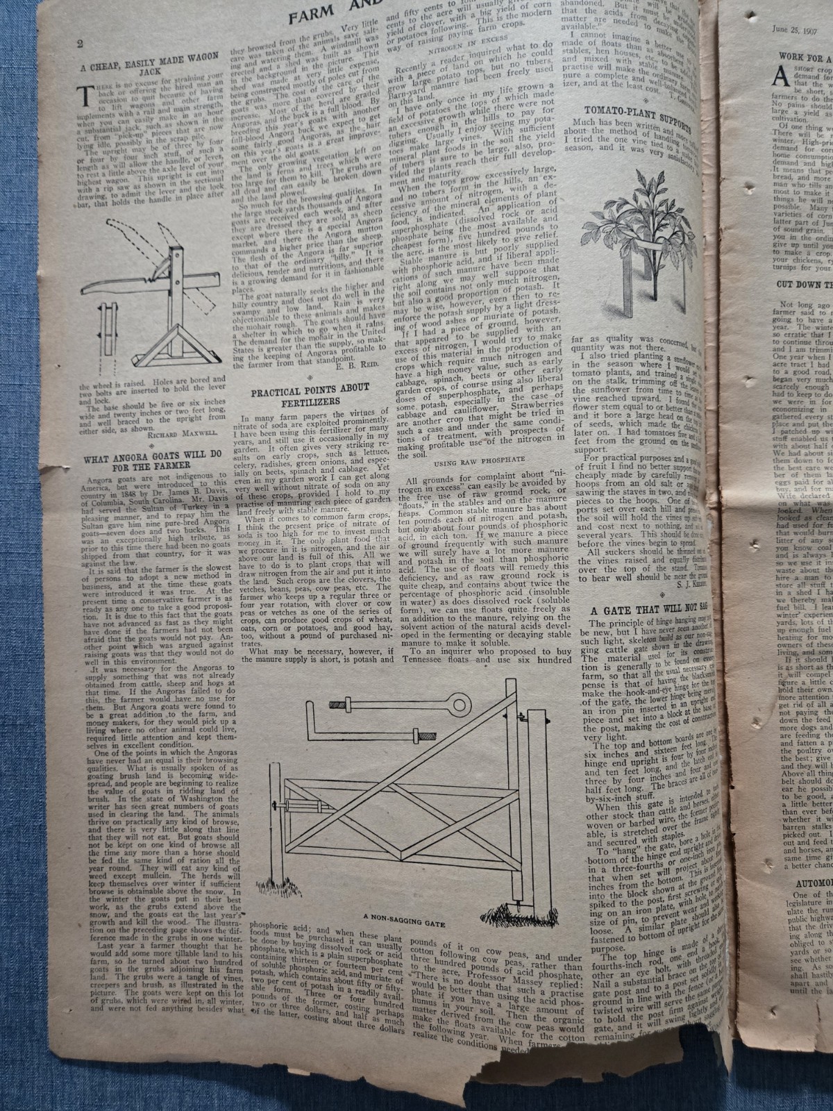 Farm & Fireside Newspaper – Antique Agriculture 1907 Articles Ads Illustrations