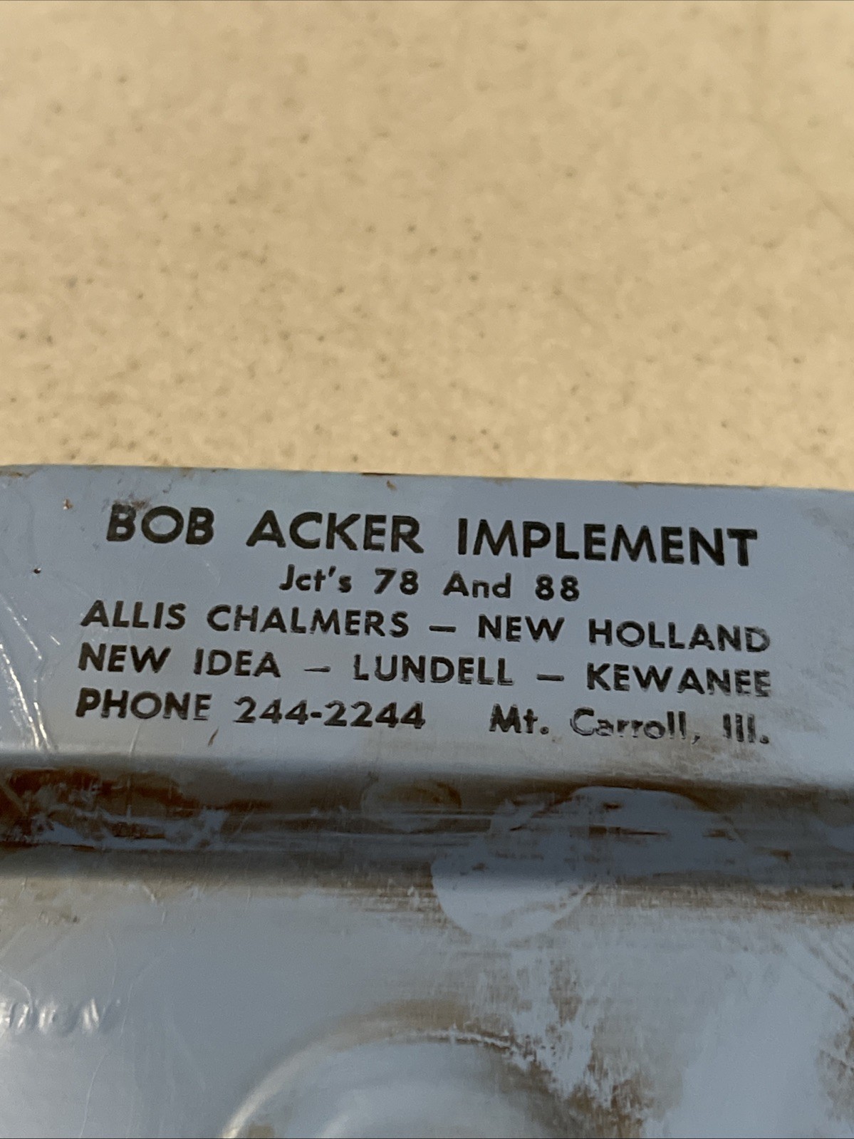 VINTAGE Mt. CARROLL IL. BOB ACKER IMPLEMENT ALLIS CHALMERS-NEW HOLLAND-NEW IDEA