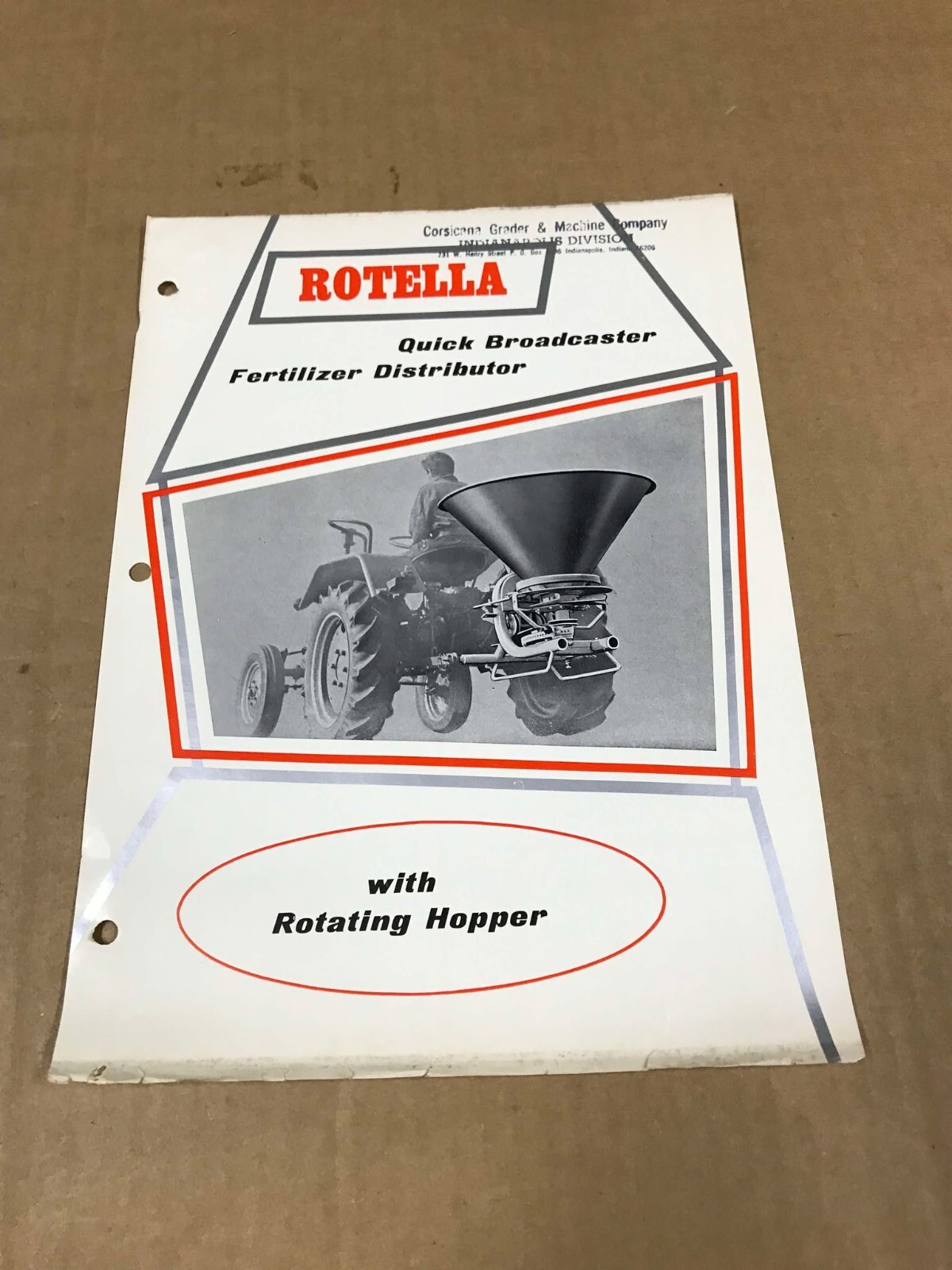 Vintage Rotella Quick Broadcaster Fertilizer Distributor Flyer