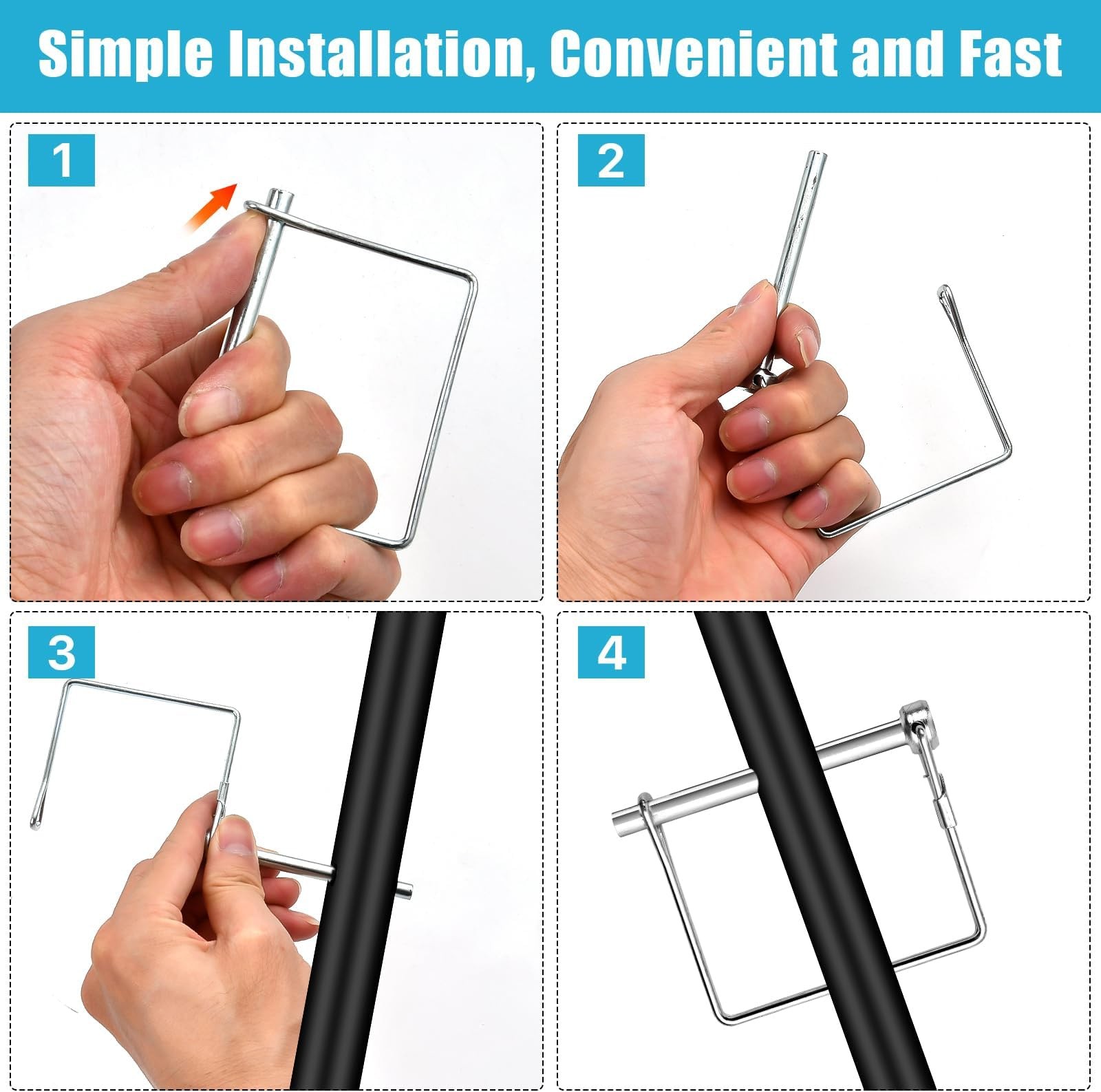 40 PCS Square Trailer Hitch Pin, Safety Carbon Steel Wire Shaft Locking Pin, …