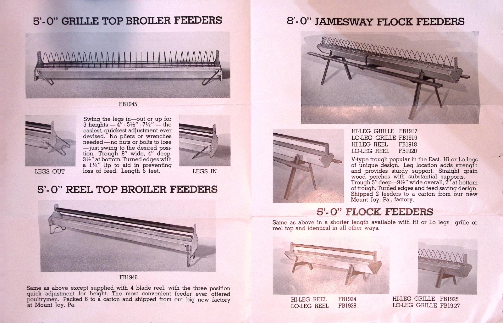 Jamesway Poultry Supply Dealer Letter & Ad 1940s Nests Waterers Feeders Mt Joy