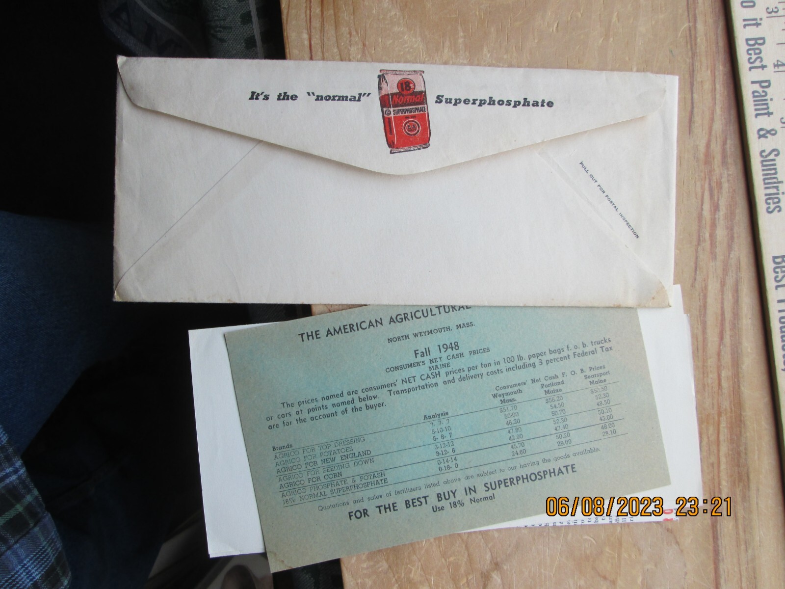 American agricultural chemical co Top dressing adv mailer 1948