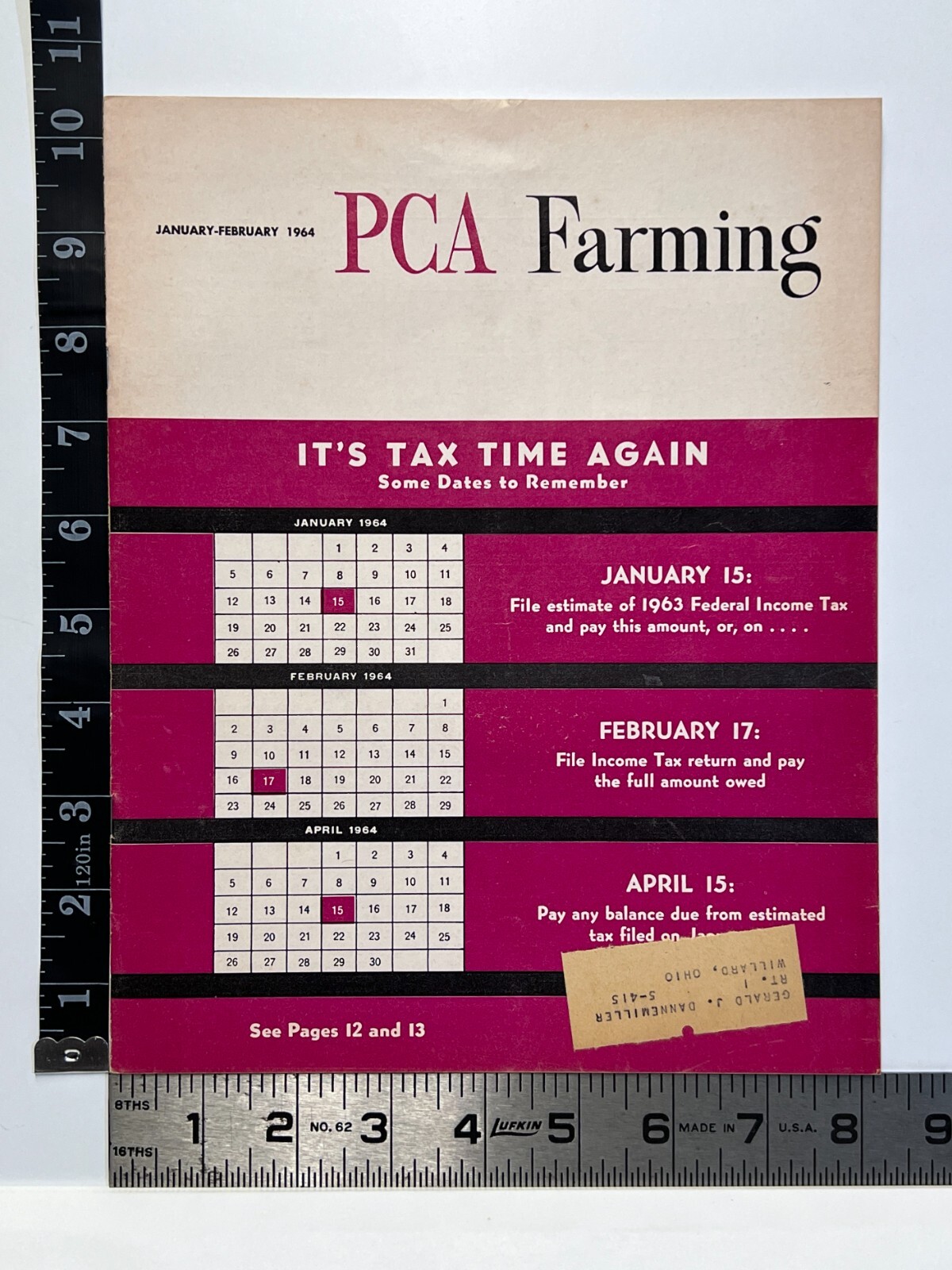 Vintage January February 1964 PCA Farming Production Credit Association Magazine