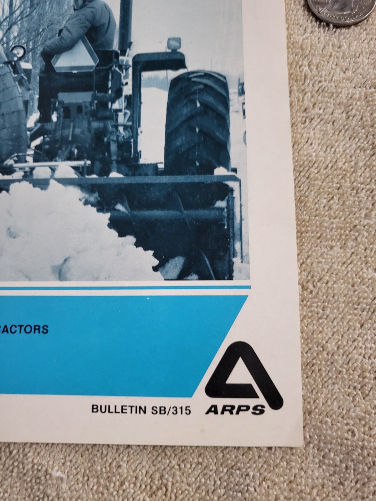 Original ARPS Series 60 70 80 Snowblowers Sales BROCHURE Tractor Rear Mount PTO